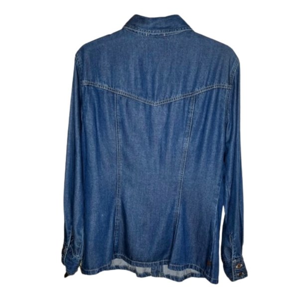 Democracy Jeans Western Style Embroidered Shirt Two Step - Roses - S - Picture 4 of 10